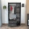 Tuhome Austral 3 Door Armoire with Drawers, Shelves, and Hanging Rod, Smokey Oak/White CIB6599 - alternate 3